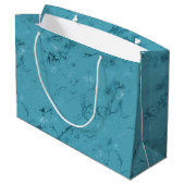 Grand Sac Cadeau Mariage chic bleu aqua marbre (Dos Angle)