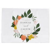 Grand Sac Cadeau Mariage Citron et Verdure (Dos)