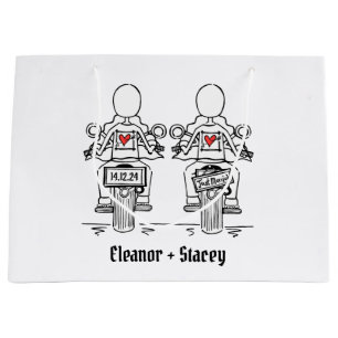 Grand Sac Cadeau Mariage de motocyclette de deux mariées