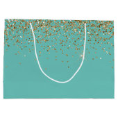Grand Sac Cadeau Mariage de Parties scintillant Mint Gold Glam (Dos)