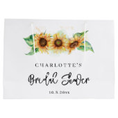 Grand Sac Cadeau Mariage de soleil floral aquarelle (Dos)