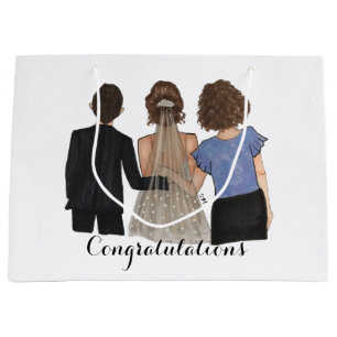 Grand Sac Cadeau Mariage d'illustration Mariée avec les parents 