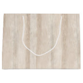 Grand Sac Cadeau Mariage en Bois Blanc Crème Faux Rustique (Devant)