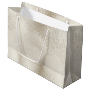Grand Sac Cadeau Mariage en fausse peau de couleur crème blanc  