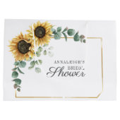 Grand Sac Cadeau Mariage Fleuriste Script Fleur de Tournesol Eucaly (Dos)