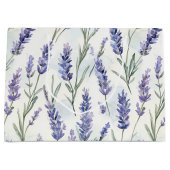 Grand Sac Cadeau Mariage Fleurs de Lavande Romantique (Devant)