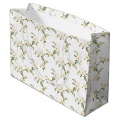Grand Sac Cadeau Mariage floral blanc romantique (Dos Angle)