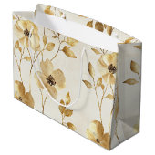 Grand Sac Cadeau Mariage floral or crème (Dos Angle)