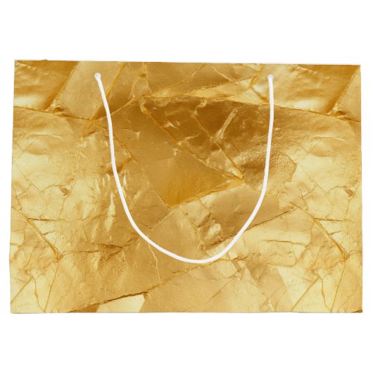 Grand Sac Cadeau Mariage glam or jaune chic (Dos)