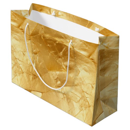 Grand Sac Cadeau Mariage glam or jaune chic (Dos Angle)