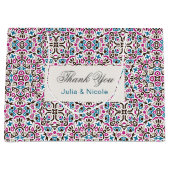 Grand Sac Cadeau Mariage mandala géométrique en treillis marocain (Devant)