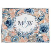 Grand Sac Cadeau Mariage nautique Roses de coquillages de plage (Devant)