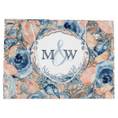 Grand Sac Cadeau Mariage nautique Roses de coquillages de plage (Dos)