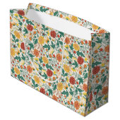 Grand Sac Cadeau Mariage Pastel Orange Yellow Spring Dahlia Fleurs (Dos Angle)