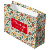 Grand Sac Cadeau Mariage Pastel Orange Yellow Spring Dahlia Fleurs (Devant Angle)