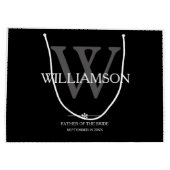 Grand Sac Cadeau Mariage Père De La Mariée Cadeau Monogramme Classy (Dos)