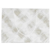Grand Sac Cadeau Mariage Rayures Blanches Crème Chic (Dos)