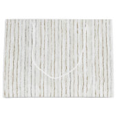 Grand Sac Cadeau Mariage Rayures Blanches Grises (Devant)