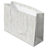 Grand Sac Cadeau Mariage Rayures Blanches Grises (Dos Angle)