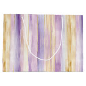 Grand Sac Cadeau Mariage Romantique Iris Violet Et Crème Rayures Ba (Dos)