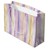 Grand Sac Cadeau Mariage Romantique Iris Violet Et Crème Rayures Ba (Dos Angle)