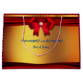 Grand Sac Cadeau Mariage rouge or - Vacances & plus (Devant)