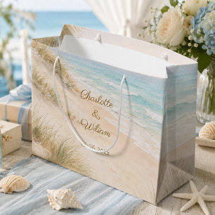 Grand Sac Cadeau Mariage sur la côte plage