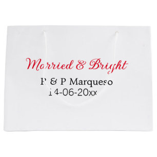 Grand Sac Cadeau Marié & lumineux ajouter nom de couple mariage ajo