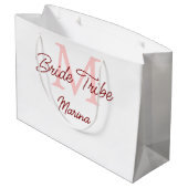 Grand Sac Cadeau Mariée tribe monogramme rouge douche nuptiale simp (Dos Angle)
