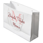 Grand Sac Cadeau Mariée tribe monogramme rouge douche nuptiale simp (Devant Angle)