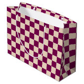 Grand Sac Cadeau Maroon and beige checkerboard pattern (Dos Angle)