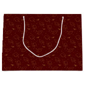 Grand Sac Cadeau Maroon et Gold Graduation Cap Toss (Devant)