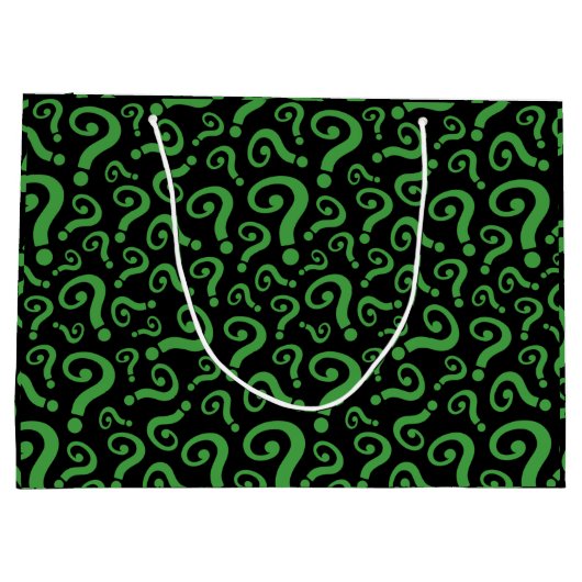 Grand Sac Cadeau Marque d'interrogation verte (Dos)