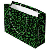 Grand Sac Cadeau Marque d'interrogation verte (Dos Angle)