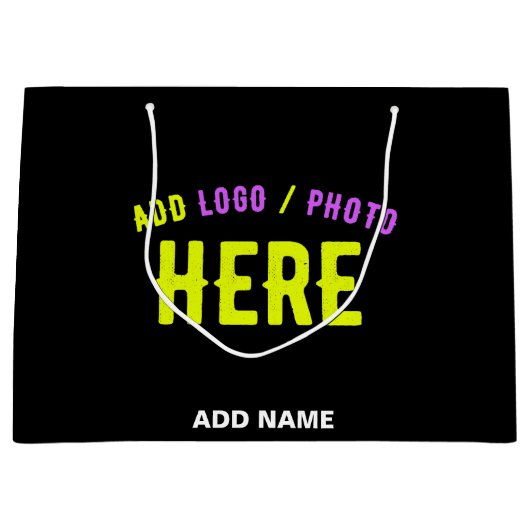 GRAND SAC CADEAU MARQUE NOIRE VERIFIEE PERSONNALISABLE MODERNE ET C (Devant)