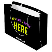 GRAND SAC CADEAU MARQUE PERSONNALISÉE NOIRE VERIFIÉE PERSONNALISABL (Dos Angle)