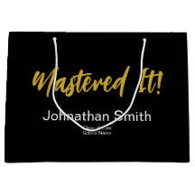 Mastered It! Black White Gold Grad's Name Year