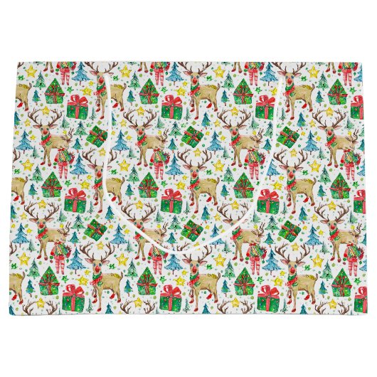 Grand Sac Cadeau Matin Noël (Devant)