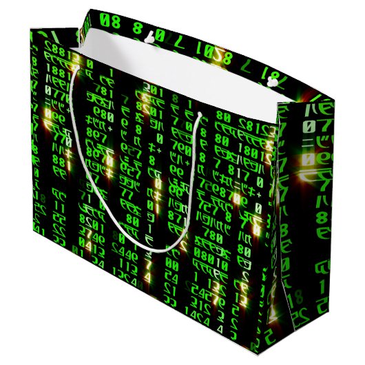 Grand Sac Cadeau Matrice de code (Dos Angle)