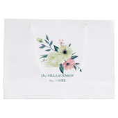 Grand Sac Cadeau Matron personnalisé d'honneur Merci floral (Dos)