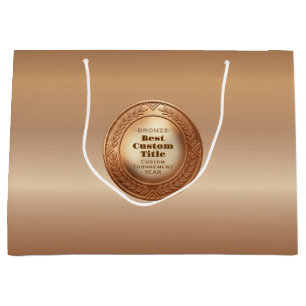 Grand Sac Cadeau Médaille de bronze réaliste 3D personnalisable et 