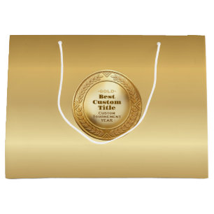Grand Sac Cadeau Médaille d'or réaliste 3D personnalisable et modif
