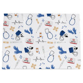 Grand Sac Cadeau Médecin Médicale moderne Motif infirmière (Devant)
