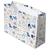 Grand Sac Cadeau Médecin Médicale moderne Motif infirmière (Dos Angle)