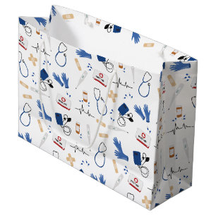 Grand Sac Cadeau Médecin Médicale moderne Motif infirmière