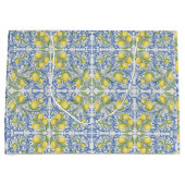 Grand Sac Cadeau Mediterranean Amalfi Coast Blue Tile Lemon (Devant)