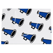 Grand Sac Cadeau Mégaphone bleu (Devant)
