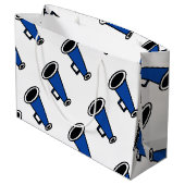Grand Sac Cadeau Mégaphone bleu (Dos Angle)