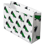 Grand Sac Cadeau Mégaphone verte (Devant Angle)
