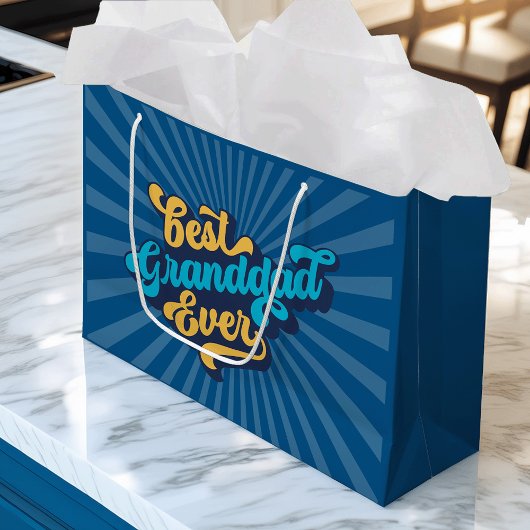 Grand Sac Cadeau Meilleure Fête des pères de grand-père